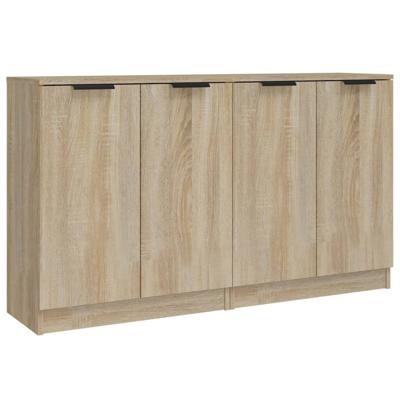 Dressoirs 2 st 60x30x70 cm bewerkt hout sonoma eikenkleurig