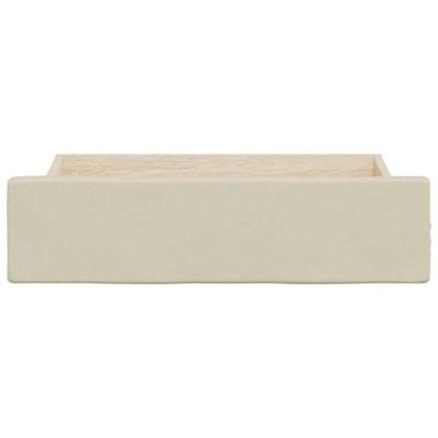 Bedlades 2 st bewerkt hout en kunstleer crmekleurig