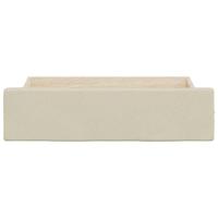 Bedlades 2 st bewerkt hout en kunstleer crmekleurig - thumbnail