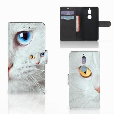 Nokia 7 | Telefoonhoesje | Met pasjeshouder | Witte Kat Nokia 7 | Telefoonhoesje | Met pasjeshouder | Witte Kat