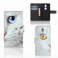 Nokia 7 | Telefoonhoesje | Met pasjeshouder | Witte Kat - thumbnail