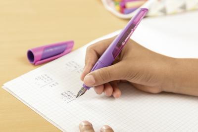 Vulpen STABILO Easybuddy rechtshandig M paars/magenta blister à 1 stuk Vulpen STABILO Easybuddy rechtshandig M paars/magenta blister à 1 stuk