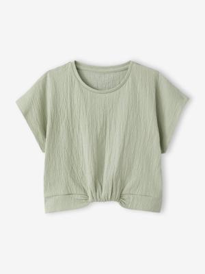 Blouse met korte mouwen amandelgroen