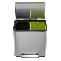 Pedaalemmer eko ecocasa recycler 15+15 liter rvs - thumbnail