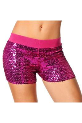 Hotpants pailletten pink