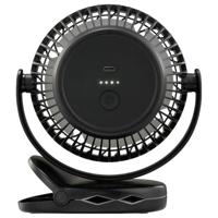 Sygonix Accuventilator 4 W Zwart Met accu - thumbnail