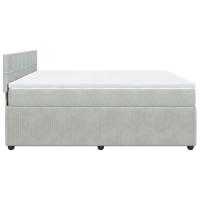 Boxspring met matras fluweel lichtgrijs 180x200 cm - thumbnail