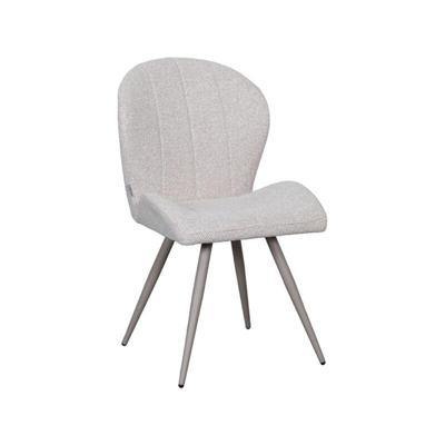 LABEL51 Eetkamerstoel Sil - Naturel - Royal Boucle - Taupe Metalen Frame