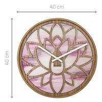 Wandklok 40 cm - Stil - Roze - Hout - "Lotus" - thumbnail