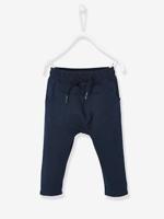Babybroek uit molton voor jongens marine grijs - thumbnail