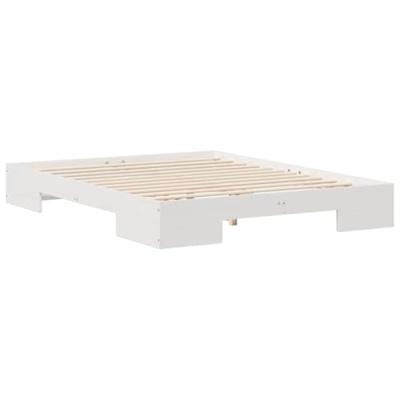 Bedframe met opslag Wit 160 x 200 cm Massief grenenhout Bedframe met opslag Wit 160 x 200 cm Massief grenenhout