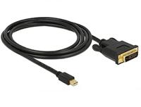 Delock 83989 DisplayPort-kabel Mini-displayport / DVI Aansluitkabel Mini DisplayPort-stekker, DVI-D 24+1-polige stekker 2 m Zwart Vergulde steekcontacten, - thumbnail