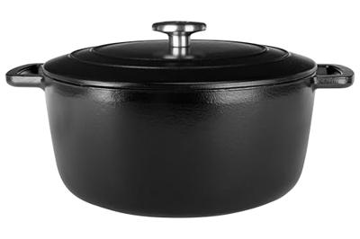 Braadpan met deksel - COSY & TRENDY - FONTESTIC - Geëmailleerd gietijzer - Ø24 cm - 4,6 L - Geschikt voor alle kookplaten inclusief inductie - Zwart