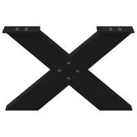 Salontafelpoten 2 st X-vormig 60x(30-31) cm staal zwart - thumbnail