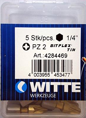 Set van tips WITTE PZ 2 BITFLEX TIN Pozidriv PZ2 5 Stuks
