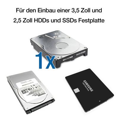 Fantec DB-ALU31 zwart 3.5 SATA USB 3.1 Typ-C