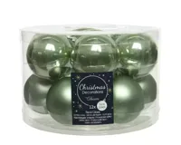 Decoris Kerstballen glas 12st groen 5cm - thumbnail