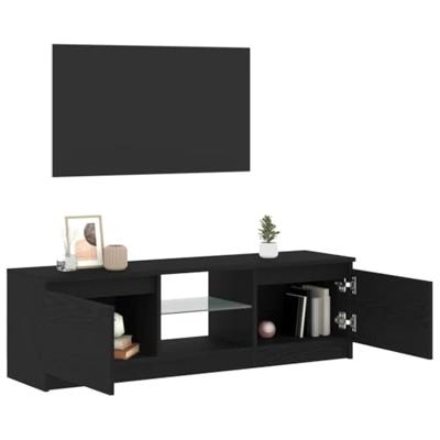 Tv-meubel met LED 120x30x36 cm bewerkt hout zwart eiken Tv-meubel met LED 120x30x36 cm bewerkt hout zwart eiken