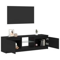 Tv-meubel met LED 120x30x36 cm bewerkt hout zwart eiken - thumbnail