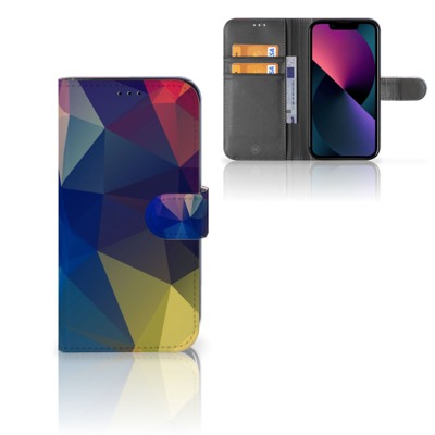 Apple iPhone 13 | Book Case | Polygon Dark | Portemonnee hoesje Apple iPhone 13 | Book Case | Polygon Dark | Portemonnee hoesje