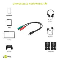 Goobay 50467 audio kabel 0,3 m 3.5mm 2 x 3.5mm Zwart, Groen, Rood - thumbnail