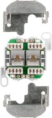 RJ45 Wandcontactdoos Opbouw - 2x RJ45 - CAT-5e - Afgeschermd - Incl. Afdekraam - Netwerkdoos - 10 Gigabit - Wit