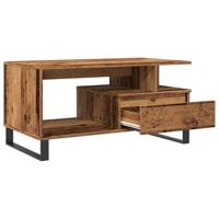 Salontafel 90x49x45 cm bewerkt hout oud houtkleurig - thumbnail