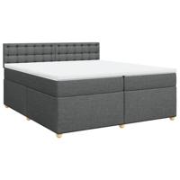 Boxspring met matras stof donkergrijs 200x200 cm - thumbnail
