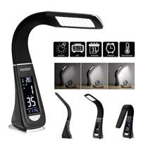 LED tafellamp - 4in1 lamp - kalender - klok - thermometer - zwart - thumbnail