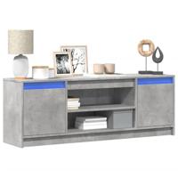 Tv-meubel met LED 139,5x34x50 cm bewerkt hout betongrijs - thumbnail