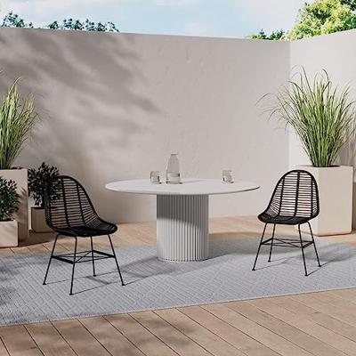 VidaXL Eetkamerstoelen 2 st natuurlijk rattan zwart VidaXL Eetkamerstoelen 2 st natuurlijk rattan zwart