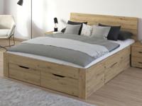Bed FLASH 160x200 cm artisan eik met lades - thumbnail