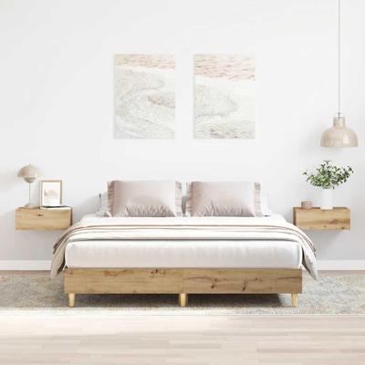 Bedframe zonder matras 150x200 cm spaanplaat artisanaal eiken