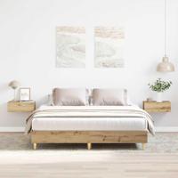 Bedframe zonder matras 150x200 cm spaanplaat artisanaal eiken - thumbnail