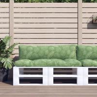 VidaXL Palletkussens 2 st bladpatroon oxford stof - thumbnail