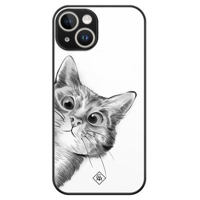 iPhone 14 glazen hardcase - Peekaboo iPhone 14 glazen hardcase - Peekaboo