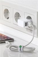 Goobay USB lader haaks dubbel 2,4A wit - 9550150 - thumbnail