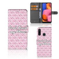Samsung Galaxy A20s Portemonnee Hoesje Flowers Pink DTMP - thumbnail