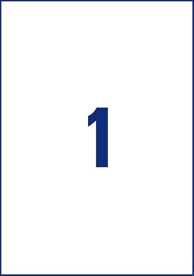 Avery-Zweckform 6119 Universele etiketten 210 x 297 mm Papier Wit 30 stuk(s) Permanent hechtend Inkjet, Laser (zwart/wit), Laser (kleur), Kopiëren (zwart/wit),