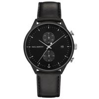 Paul Hewitt PH Watch Chrono Line Black IP Black/SS Leather Black 42mm PH-C-B-BSS-2M - thumbnail