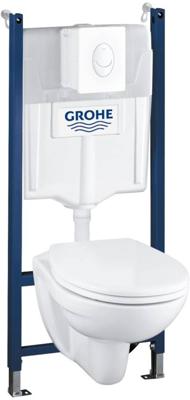 GROHE Solido Bau toiletset - inbouwreservoir - softclose zitting - bedieningsplaat wit - glans Wit 39117000