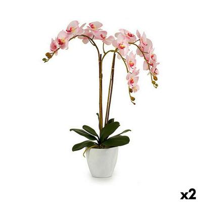 Decoratieve plant Ibergarden A18124-71-3WH Plastic Orchidee 40 x 77 x 35 cm (2 Stuks)