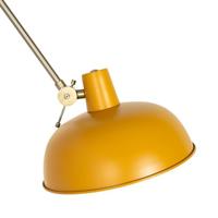 QAZQA Retro wandlamp staal geel met brons - Milou - thumbnail