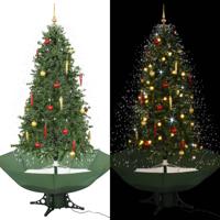 Kerstboom sneeuwend met paraplubasis 190 cm groen - thumbnail
