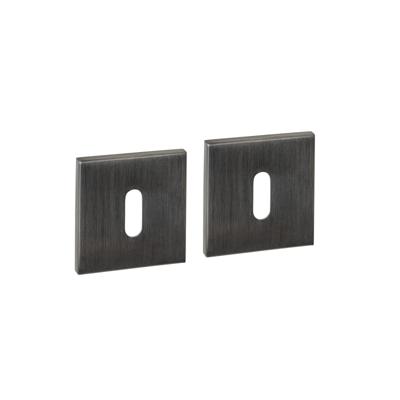 Intersteel Set van 2 sleutelrozettenTira vierkant antraciet 53x53mm - 1329.103086