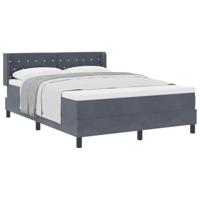 Boxspringbed met matras fluweel donkergrijs 140x200 cm - thumbnail