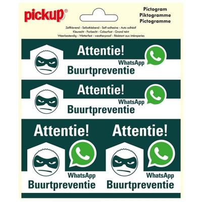 Sticker Whatsapp buurtpreventie - 150x150 mm 4 stuks.