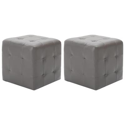 VidaXL Nachtkastjes 2 st 30x30x30 cm kunstleer grijs