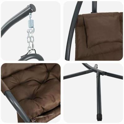 VidaXL Hangende ei-stoel koffiebruin 94 x 107 x 196,5 cm staal