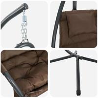 VidaXL Hangende ei-stoel koffiebruin 94 x 107 x 196,5 cm staal - thumbnail